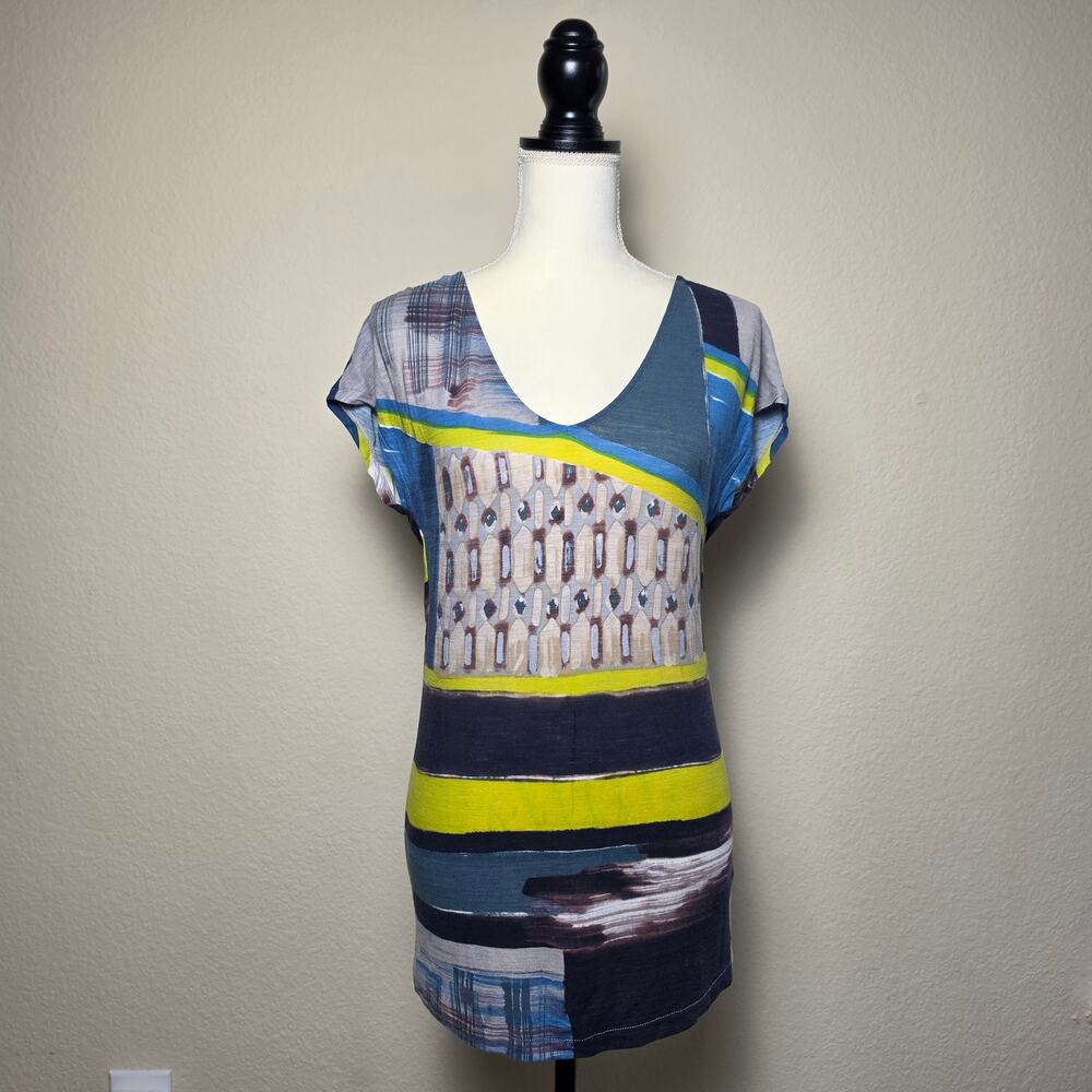 Anthropologie Multicolor Abstract Top XS